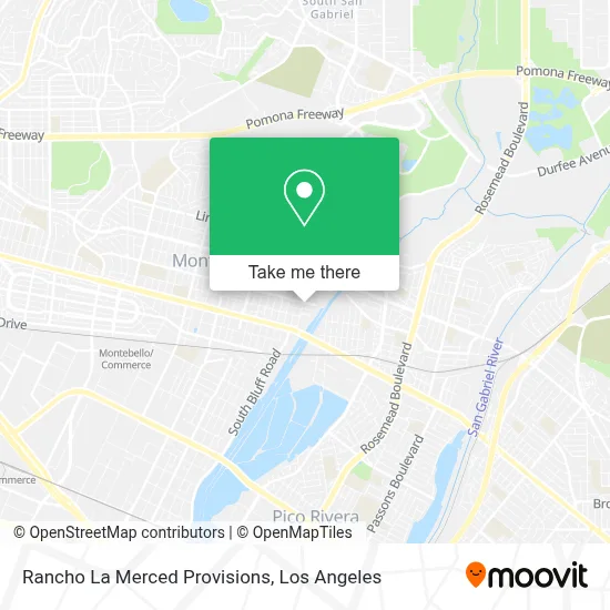 Rancho La Merced Provisions map