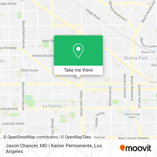 Jason Chancer, MD | Kaiser Permanente map