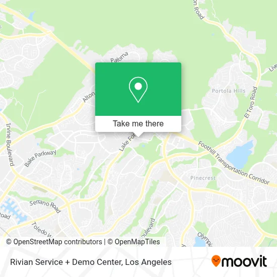 Rivian Service + Demo Center map