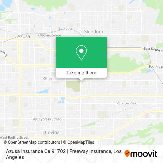 Azusa Insurance Ca 91702 | Freeway Insurance map
