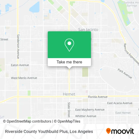 Riverside County Youthbuild Plus map