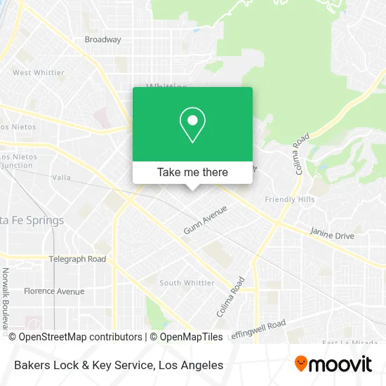 Bakers Lock & Key Service map