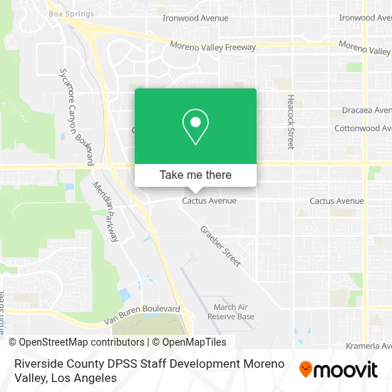 Riverside County DPSS Staff Development Moreno Valley map