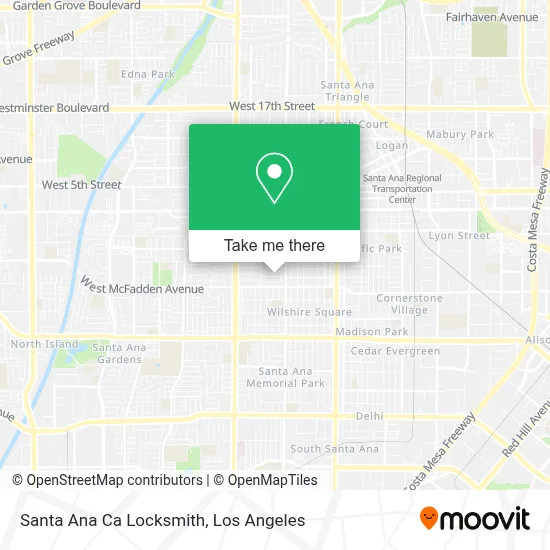 Santa Ana Ca Locksmith map