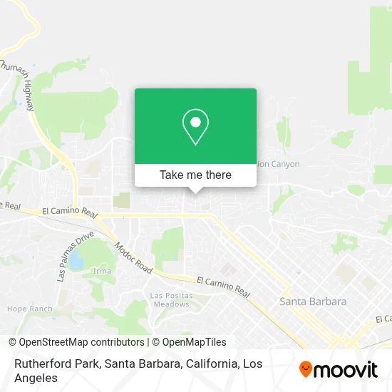 Rutherford Park, Santa Barbara, California map