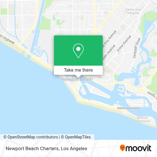 Newport Beach Charters map