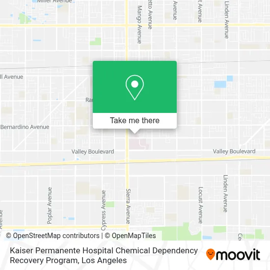 Kaiser Permanente Hospital Chemical Dependency Recovery Program map