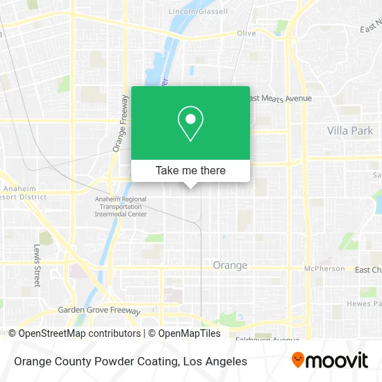 Orange County Powder Coating map