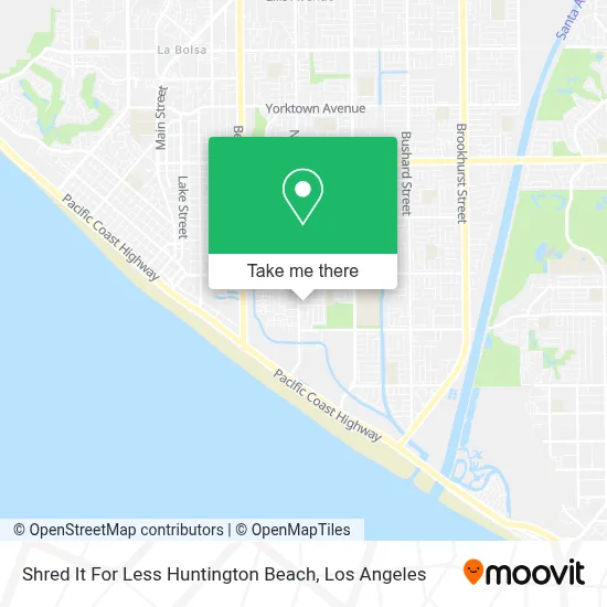 Shred It For Less Huntington Beach map
