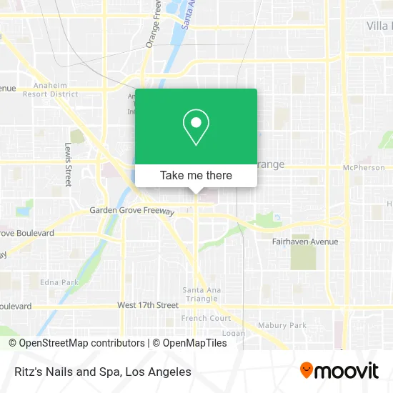 Ritz's Nails and Spa map