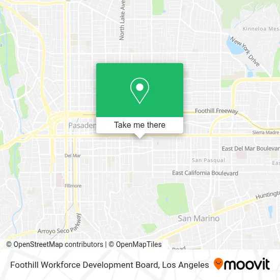 Foothill Workforce Development Board map