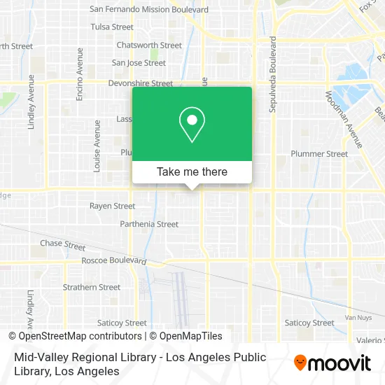 Mid-Valley Regional Library - Los Angeles Public Library map