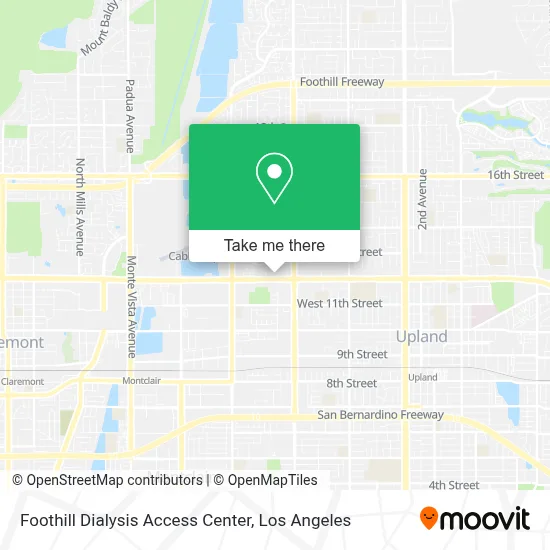 Foothill Dialysis Access Center map