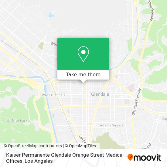 Kaiser Permanente Glendale Orange Street Medical Offices map