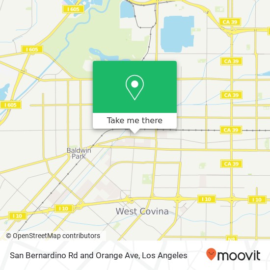 San Bernardino Rd and Orange Ave map