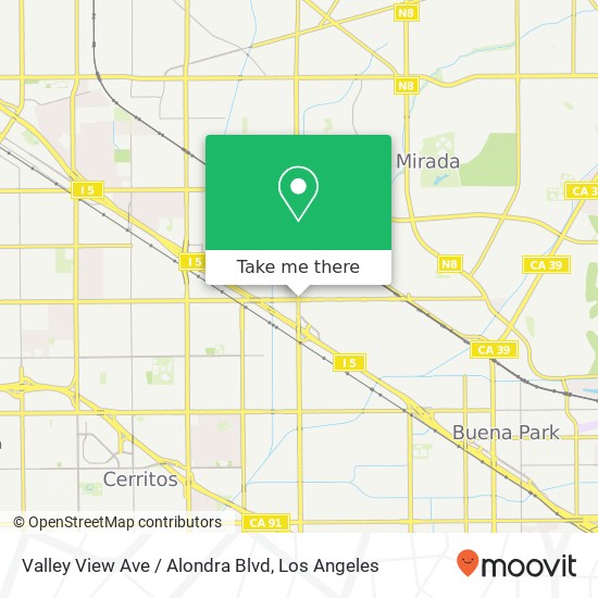 Mapa de Valley View Ave / Alondra Blvd