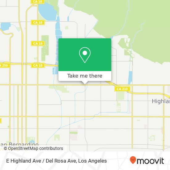 Mapa de E Highland Ave / Del Rosa Ave