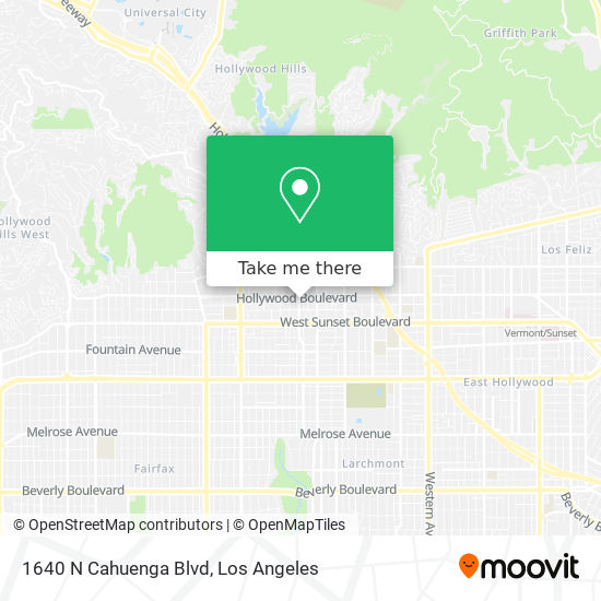 Mapa de 1640 N Cahuenga Blvd