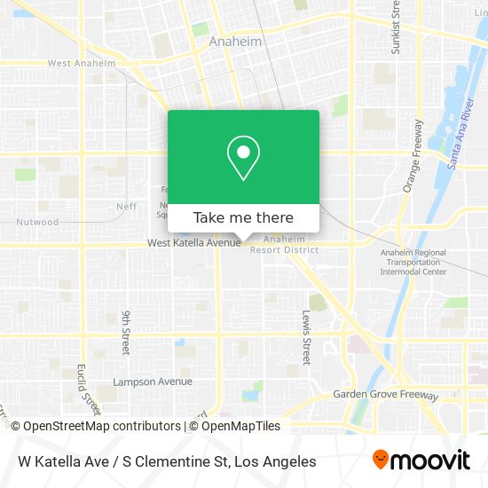 W Katella Ave / S Clementine St map