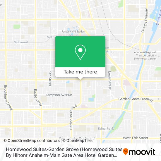 Mapa de Homewood Suites-Garden Grove (Homewood Suites By Hiltonr Anaheim-Main Gate Area Hotel Garden Grove)