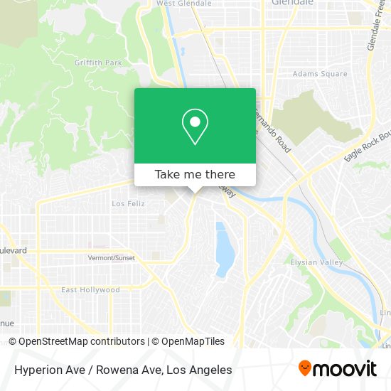 Hyperion Ave / Rowena Ave map
