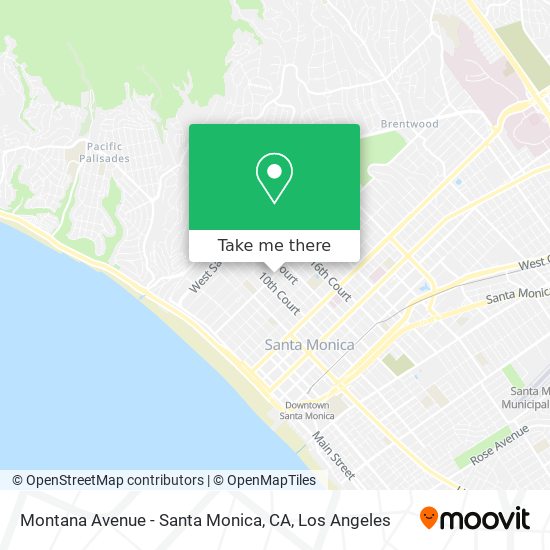 Mapa de Montana Avenue - Santa Monica, CA