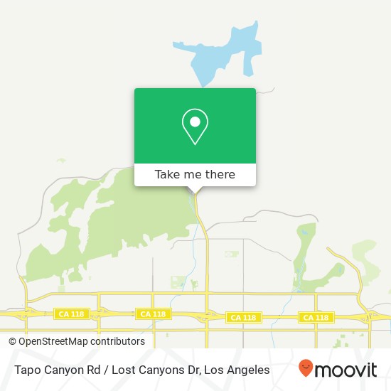 Tapo Canyon Rd / Lost Canyons Dr map