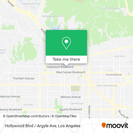 Hollywood Blvd / Argyle Ave map