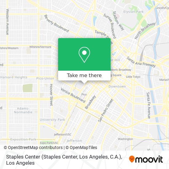 Mapa de Staples Center (Staples Center, Los Angeles, C.A.)