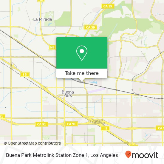 Mapa de Buena Park Metrolink Station Zone 1