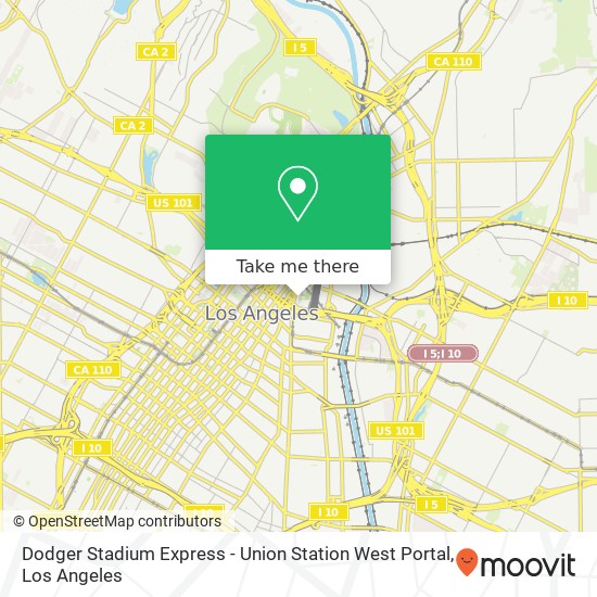 Dodger Stadium Express - Union Station West Portal map