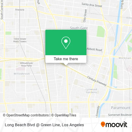 Long Beach Blvd @ Green Line map
