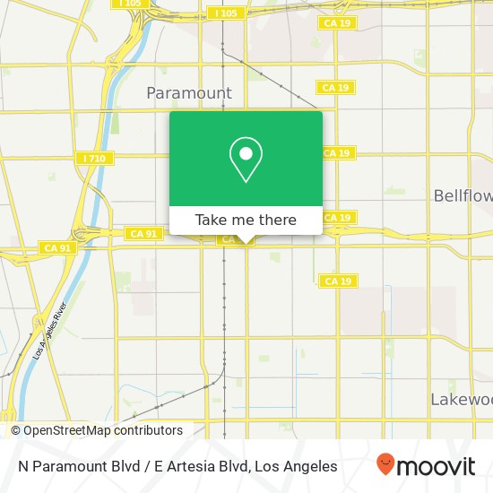 Mapa de N Paramount Blvd / E Artesia Blvd