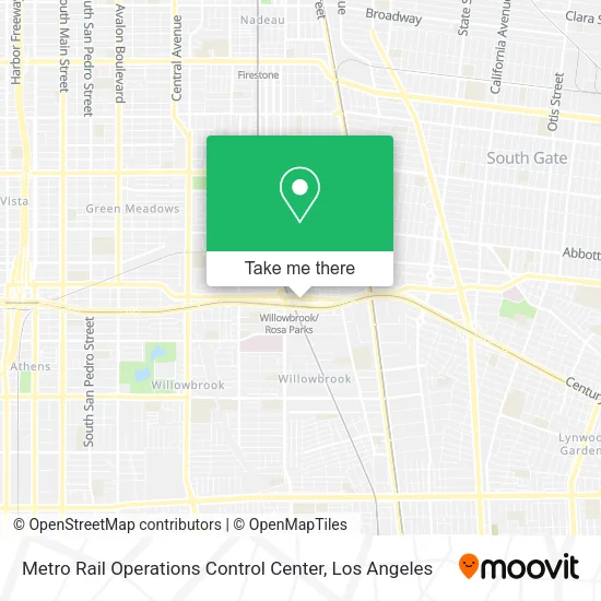 Metro Rail Operations Control Center map