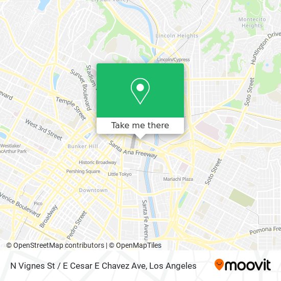 Mapa de N Vignes St / E Cesar E Chavez Ave