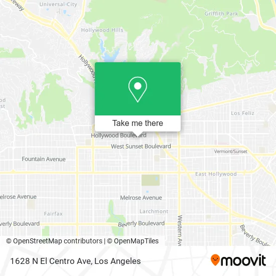 1628 N El Centro Ave map