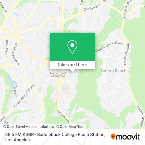 88.5 FM KSBR - Saddleback College Radio Station map