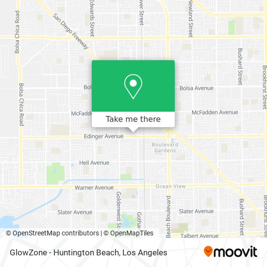 GlowZone - Huntington Beach map