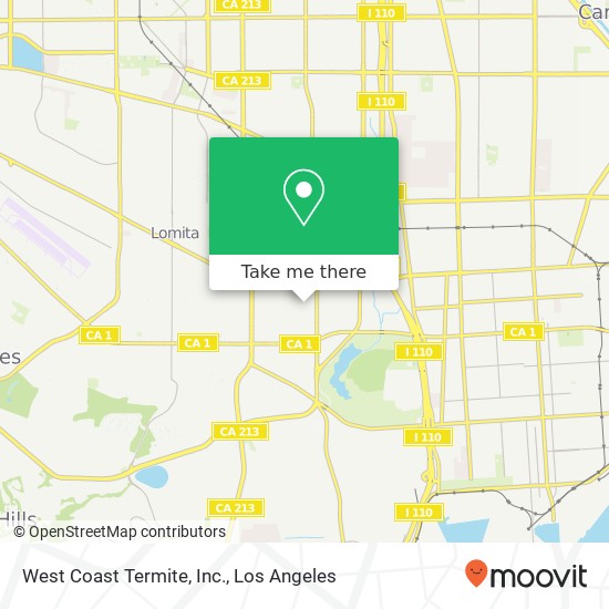 Mapa de West Coast Termite, Inc.