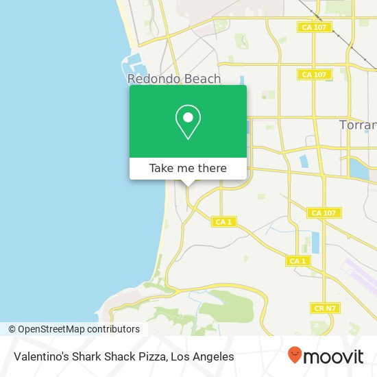 Valentino's Shark Shack Pizza map