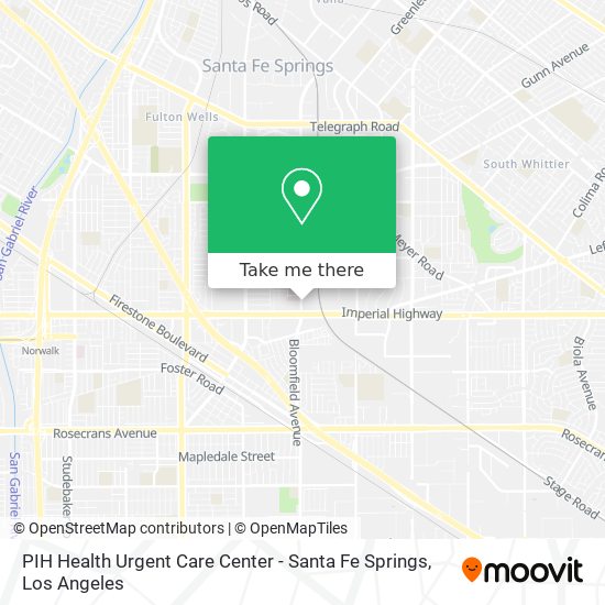 PIH Health Urgent Care Center - Santa Fe Springs map