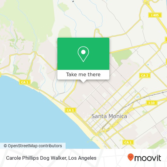 Carole Phillips Dog Walker map