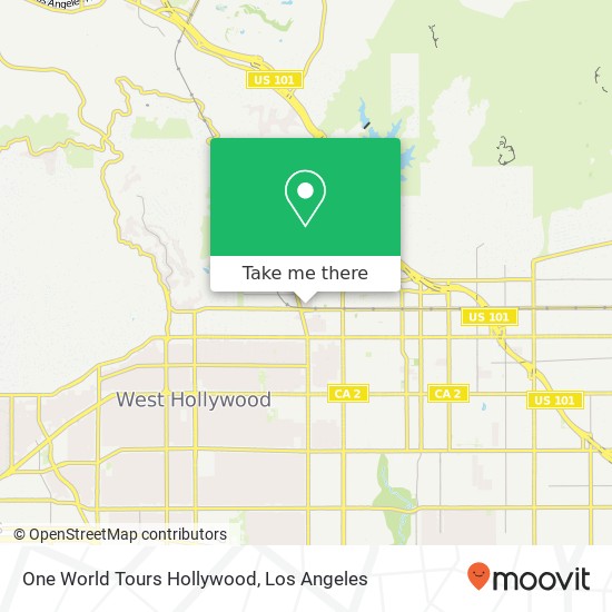 Mapa de One World Tours Hollywood