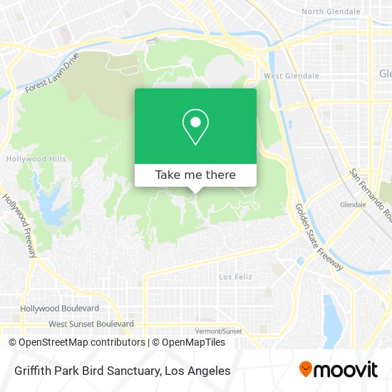 Griffith Park Bird Sanctuary map