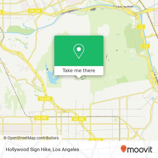 Hollywood Sign Hike map