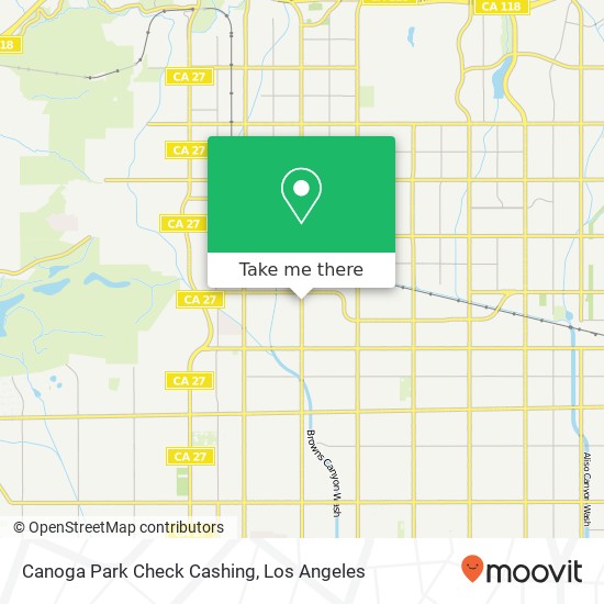 Canoga Park Check Cashing map