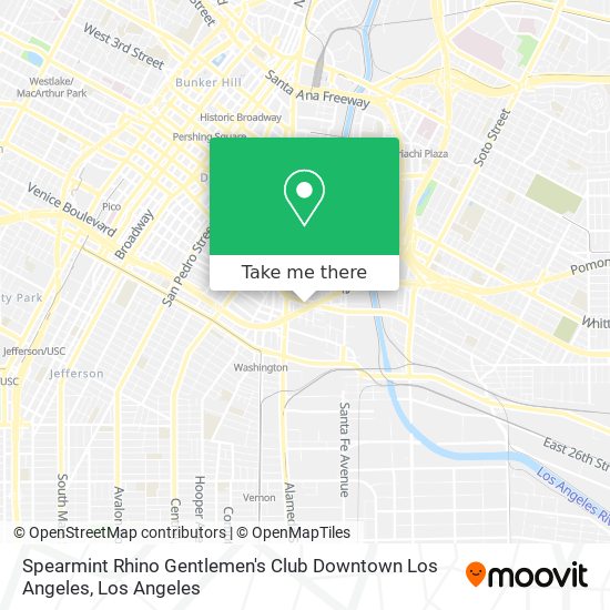 Spearmint Rhino Gentlemen's Club Downtown Los Angeles map