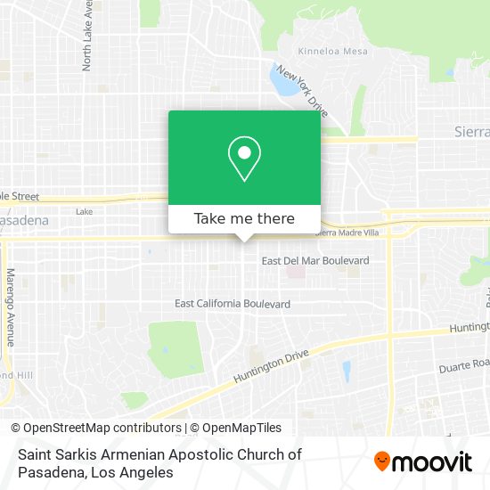 Saint Sarkis Armenian Apostolic Church of Pasadena map
