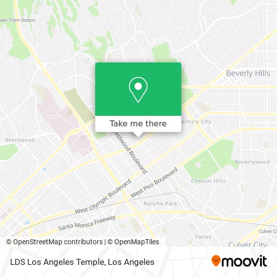 LDS Los Angeles Temple map