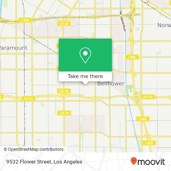 9532 Flower Street map